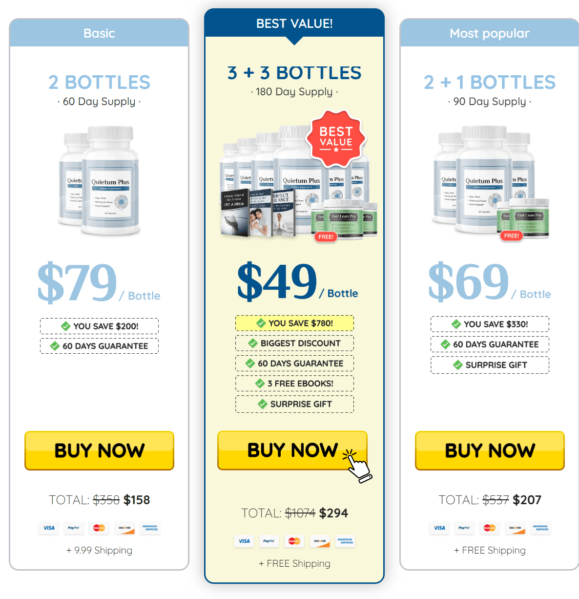 Discounted price for Quietum Plus bottle with limited-time offer